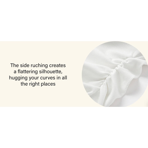 OGL Top Size M NEW Boat Neck Ruched Elastic Open Back Brami Tank Ivory Cream - Picture 12 of 15